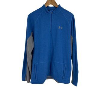 Under Armour Blue & Gray Fleece Pullover Half-Zip‎ With Pockets Men's Size M
